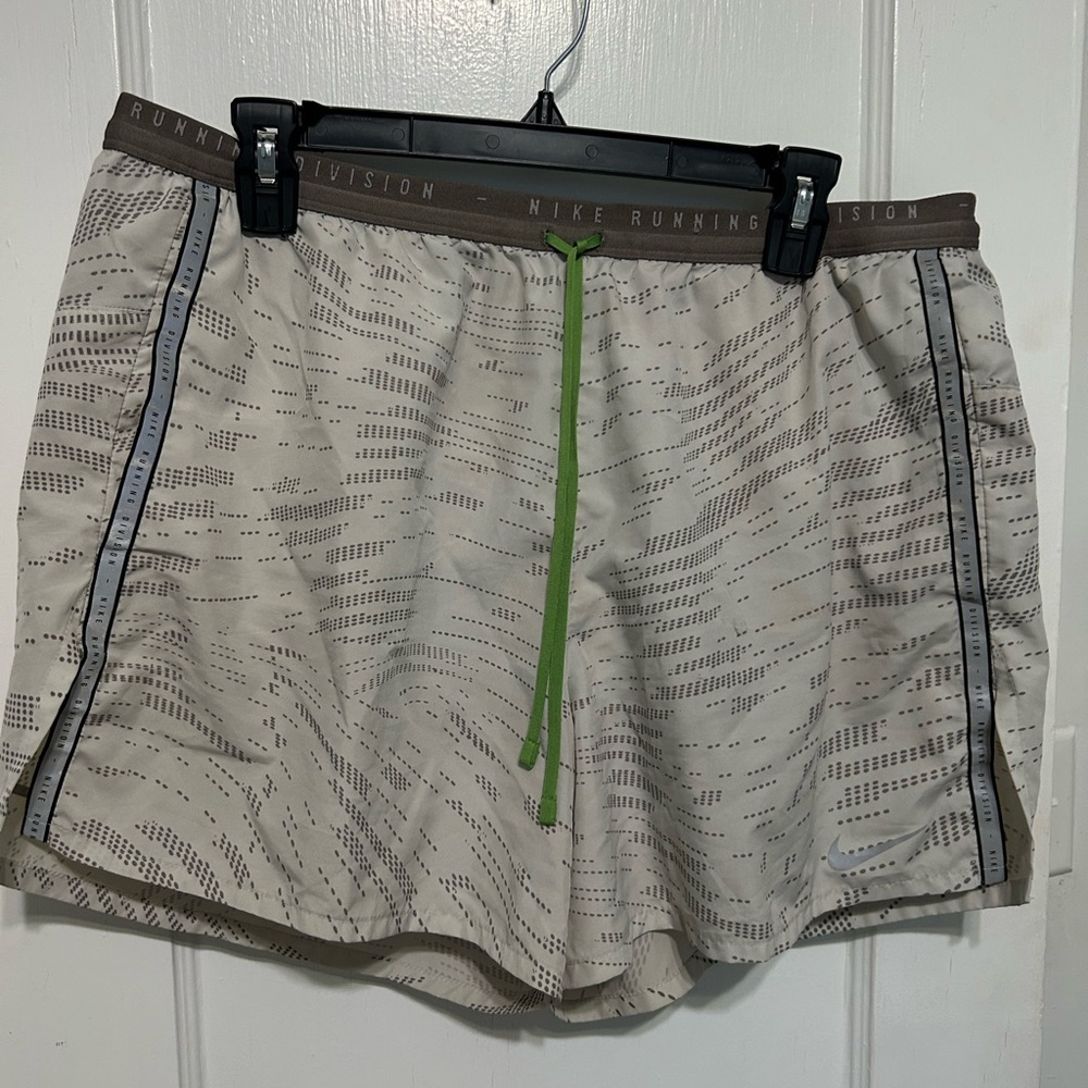 Nike White and gray Dri-FIT Running Shorts